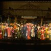Carol Channing and cast in a scene from the Broadway revival of the musical "Hello, Dolly!." (New York)