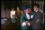Unidentified actor, John Gallogly, Carol Channing, and Patrick Quinn in a scene from the Broadway revival of the musical "Hello, Dolly!"