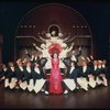 Ethel Merman and waiters in a scene from the Broadway production of the musical "Hello, Dolly!." (New York)