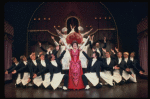 Ethel Merman and waiters in a scene from the Broadway production of the musical "Hello, Dolly!." (New York)