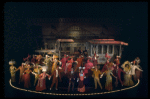 Ethel Merman (center) in a scene from the Broadway production of the musical "Hello, Dolly!"