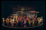 Ethel Merman (center) in a scene from the Broadway production of the musical "Hello, Dolly!"