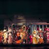 Ethel Merman (center) in a scene from the Broadway production of the musical "Hello, Dolly!"