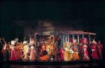 Ethel Merman (center) in a scene from the Broadway production of the musical "Hello, Dolly!"