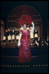 Ethel Merman and waiters in a scene from the Broadway production of the musical "Hello, Dolly!." (New York)