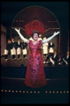 Ethel Merman and waiters in a scene from the Broadway production of the musical "Hello, Dolly!." (New York)