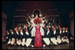 Ethel Merman and waiters in a scene from the Broadway production of the musical "Hello, Dolly!." (New York)