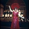 Ethel Merman and waiters in a scene from the Broadway production of the musical "Hello, Dolly!." (New York)