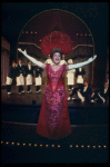 Ethel Merman and waiters in a scene from the Broadway production of the musical "Hello, Dolly!." (New York)