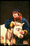 Ben Wright as Jack w. his cow in a scene from the Broadway production of the musical "Into The Woods." (New York)