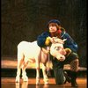 Ben Wright as Jack w. his cow in a scene from the Broadway production of the musical "Into The Woods." (New York)