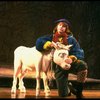Ben Wright as Jack w. his cow in a scene from the Broadway production of the musical "Into The Woods." (New York)
