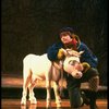 Ben Wright as Jack w. his cow in a scene from the Broadway production of the musical "Into The Woods." (New York)