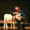 Ben Wright as Jack w. his cow in a scene from the Broadway production of the musical "Into The Woods." (New York)