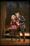 Danielle Ferland as Little Red Riding Hood and Robert Westenberg as the Wolf in a scene from the Broadway production of the musical "Into The Woods." (New York)