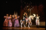 L-R) L. Mitchell, K. McClelland, E. Lyndeck, J. Franz, R. Westenberg, K. Crosby, M. Louise & P. Hoffman from the Broadway musical "Into The Woods." (New York)