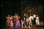 L-R) L. Mitchell, K. McClelland, E. Lyndeck, J. Franz, R. Westenberg, K. Crosby, M. Louise & P. Hoffman from the Broadway musical "Into The Woods." (New York)