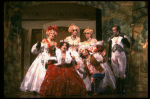 L-R) Joy Franz, Kim Crosby, Lauren Mitchell, Chip Zien, Kay McClelland and Philip Hoffman in a scene from the Broadway production of the musical "Into The Woods." (New York)