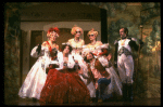 L-R) Joy Franz, Kim Crosby, Lauren Mitchell, Chip Zien, Kay McClelland and Philip Hoffman in a scene from the Broadway production of the musical "Into The Woods." (New York)