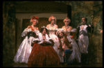 L-R) Joy Franz, Kim Crosby, Lauren Mitchell, Chip Zien, Kay McClelland and Philip Hoffman in a scene from the Broadway production of the musical "Into The Woods." (New York)