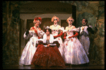 L-R) Joy Franz, Kim Crosby, Lauren Mitchell, Kay McClelland and Philip Hoffman in a scene from the Broadway production of the musical "Into The Woods." (New York)