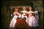 L-R) Joy Franz, Kim Crosby, Lauren Mitchell, Kay McClelland and Philip Hoffman in a scene from the Broadway production of the musical "Into The Woods." (New York)