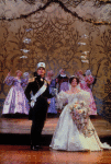 Robert Westenberg as the Prince and Kim Crosby as Cinderella at their wedding in a scene from the Broadway production of the musical "Into The Woods." (New York)