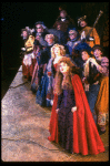 Bernadette Peters (C) and cast in a scene from the Broadway production of the musical "Into The Woods." (New York)