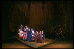 Bernadette Peters (R) and cast in a scene from the Broadway production of the musical "Into The Woods." (New York)