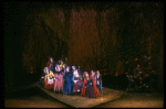 Bernadette Peters (R) and cast in a scene from the Broadway production of the musical "Into The Woods." (New York)