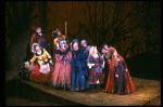 Bernadette Peters (R) and cast in a scene from the Broadway production of the musical "Into The Woods." (New York)