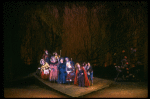 Bernadette Peters (R) and cast in a scene from the Broadway production of the musical "Into The Woods." (New York)