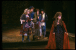 L-R) Danielle Ferland, Ben Wright, Kim Crosby, Chip Zien and Bernadette Peters in a scene from the Broadway production of the musical "Into The Woods." (New York)