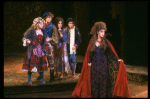 L-R) Danielle Ferland, Ben Wright, Kim Crosby, Chip Zien and Bernadette Peters in a scene from the Broadway production of the musical "Into The Woods." (New York)