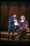 L-R) Ben Wright as Jack and Danielle Ferland as Little Red Riding Hood in a scene from the Broadway production of the musical "Into The Woods." (New York)