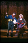 L-R) Ben Wright as Jack and Danielle Ferland as Little Red Riding Hood in a scene from the Broadway production of the musical "Into The Woods." (New York)