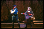 L-R) Ben Wright as Jack and Danielle Ferland as Little Red Riding Hood in a scene from the Broadway production of the musical "Into The Woods." (New York)