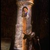T-B) Pamela Winslow as Rapunzel and Bernadette Peters as the Witch in a scene from the Broadway production of the musical "Into The Woods." (New York)