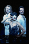 R-L) Brent Carver, Chita Rivera and Anthony Crivello in a scene from the Broadway production of the musical "Kiss Of The Spiderwoman." (New York)