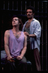 L-R) Jeff Hyslop and Anthony Crivello in a scene from the Broadway production of the musical "Kiss Of The Spider Woman." (New York)