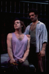 L-R) Jeff Hyslop and Anthony Crivello in a scene from the Broadway production of the musical "Kiss Of The Spider Woman." (New York)