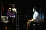 L-R) Jeff Hyslop and Anthony Crivello in a scene from the Broadway production of the musical "Kiss Of The Spider Woman." (New York)