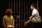 L-R) Jeff Hyslop and Anthony Crivello in a scene from the Broadway production of the musical "Kiss Of The Spider Woman." (New York)