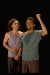 L-R) Jeff Hyslop and Brian Mitchell in a scene from the Broadway production of the musical "Kiss Of The Spider Woman." (New York)