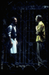 Howard McGillin (L) in a scene from the Broadway production of the musical "Kiss Of The Spider Woman." (New York)