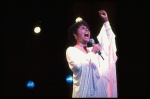 Singer Lena Horne performing a number from her one-woman Broadway show "Lena Horne: The Lady And Her Music." (New York)