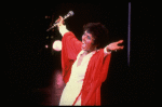 Singer Lena Horne performing a number from her one-woman Broadway show "Lena Horne: The Lady And Her Music." (New York)