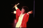 Singer Lena Horne performing a number from her one-woman Broadway show "Lena Horne: The Lady And Her Music." (New York)