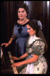 L-R) Maureen Stapleton and Ann Talman in a scene from the Broadway revival of the play "The Little Foxes." (New York)