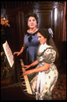 L-R) Maureen Stapleton and Ann Talman in a scene from the Broadway revival of the play "The Little Foxes." (New York)
